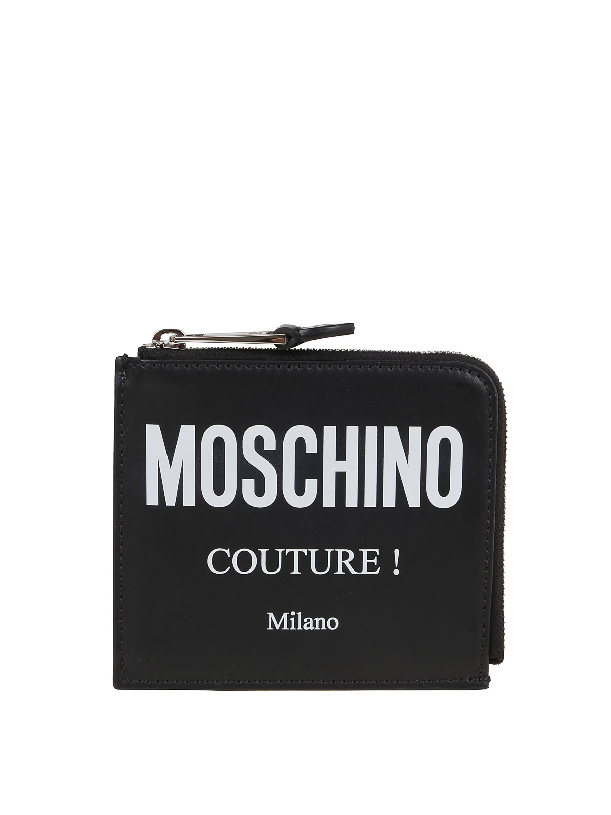 Moschino Logo Printed Wallet In Black