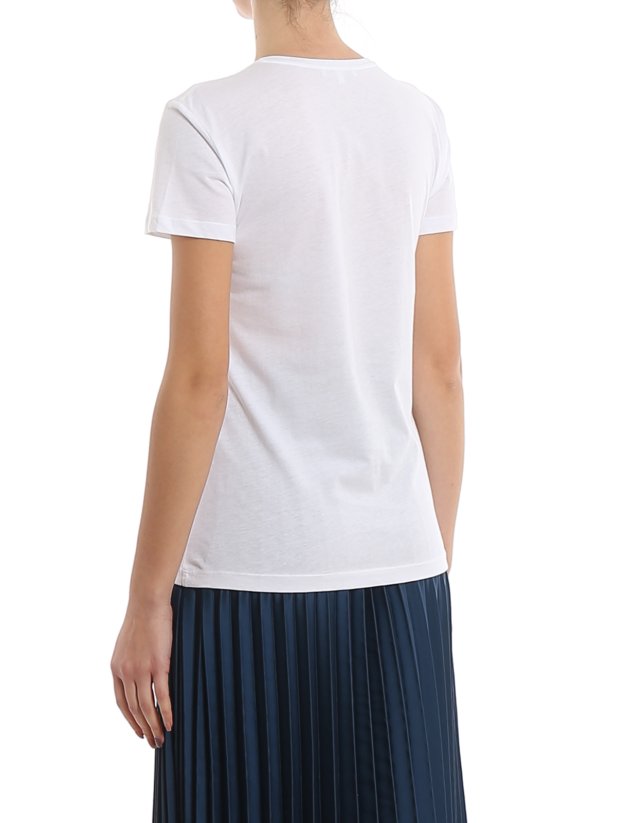 Patrizia Pepe Moscow logo printed embellished T-shirt