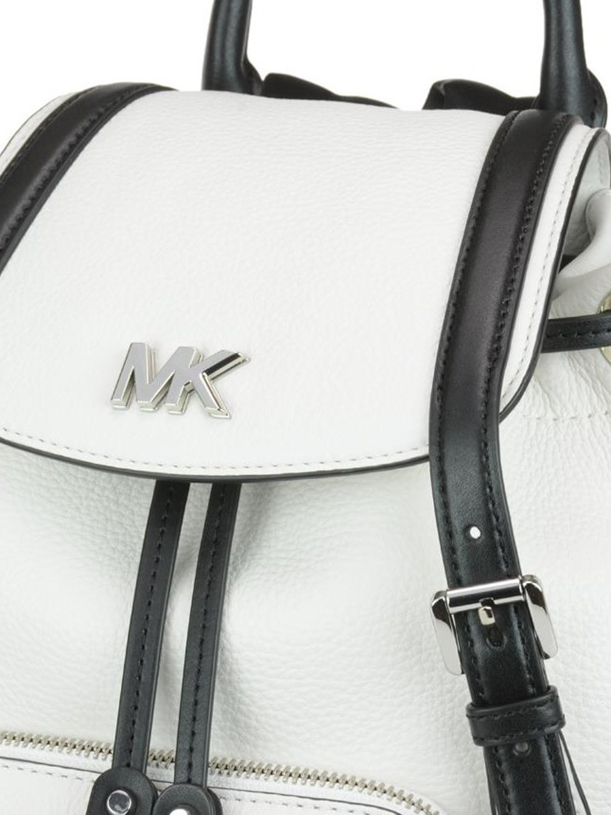 Michael Kors, Bags, Michael Kors Black And White Leather Small Backpack