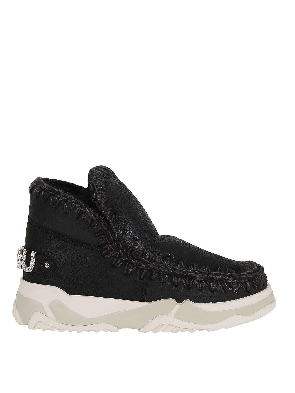 Mou Boots  Eskimo Trainer In Nubuck In Black