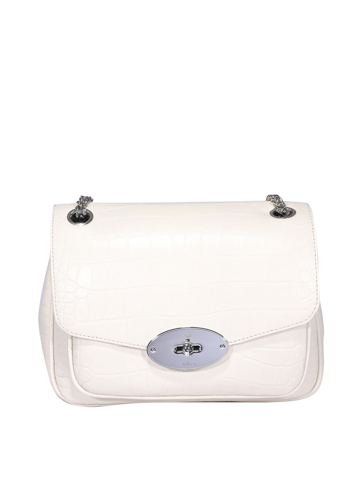Mulberry White 'lily' Crossbody Bag With Twist-lock Detail And