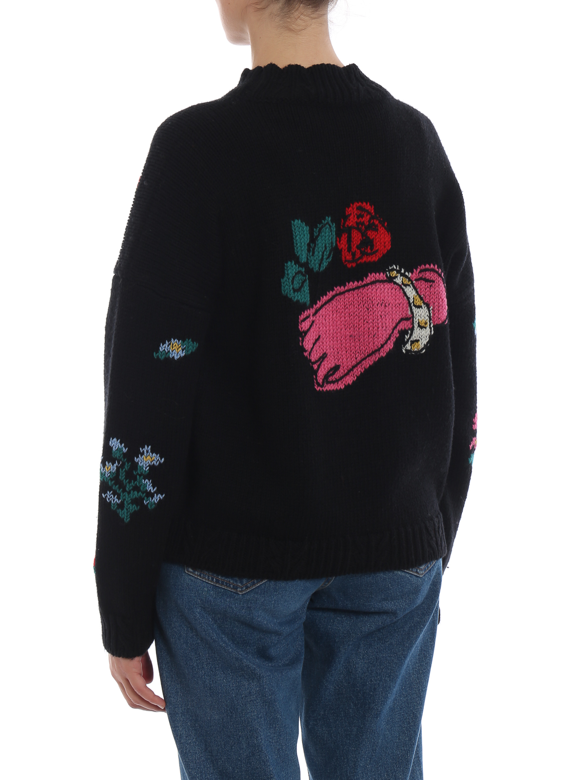Shop Philosophy Di Lorenzo Serafini Multicolour Embroidered Wool Jumper In Negro