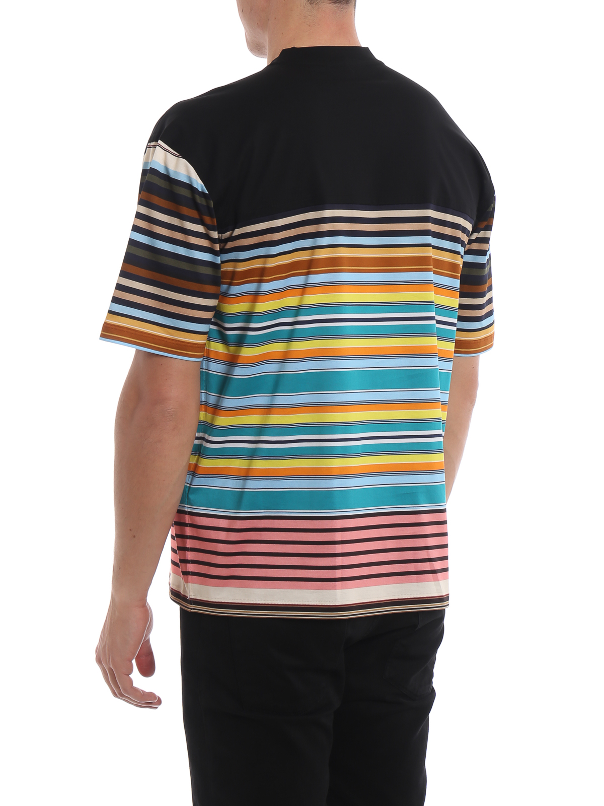 Tシャツ・カットソー PRADA UJT109_111L_F0UB0 STRIPE COTTON TOPS Prada Striped Lisle Cotton T-Shirt | Neiman Marcus