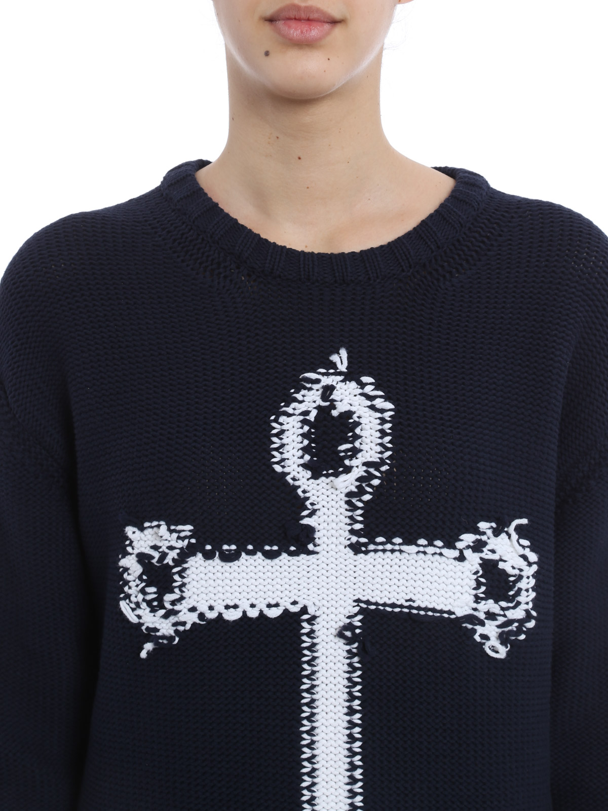 Crew necks N°21 - Anchor detailed sweater - A01075230001 | thebs.com