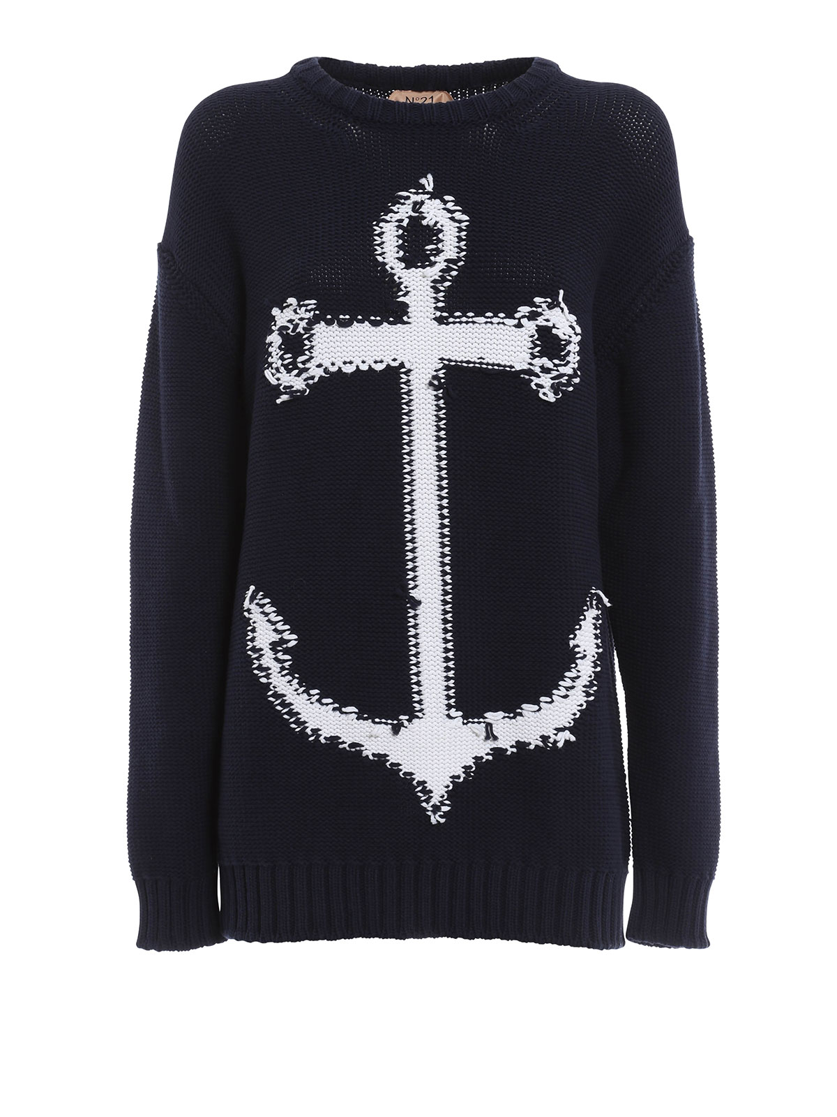 Crew necks N°21 - Anchor detailed sweater - A01075230001 | thebs.com