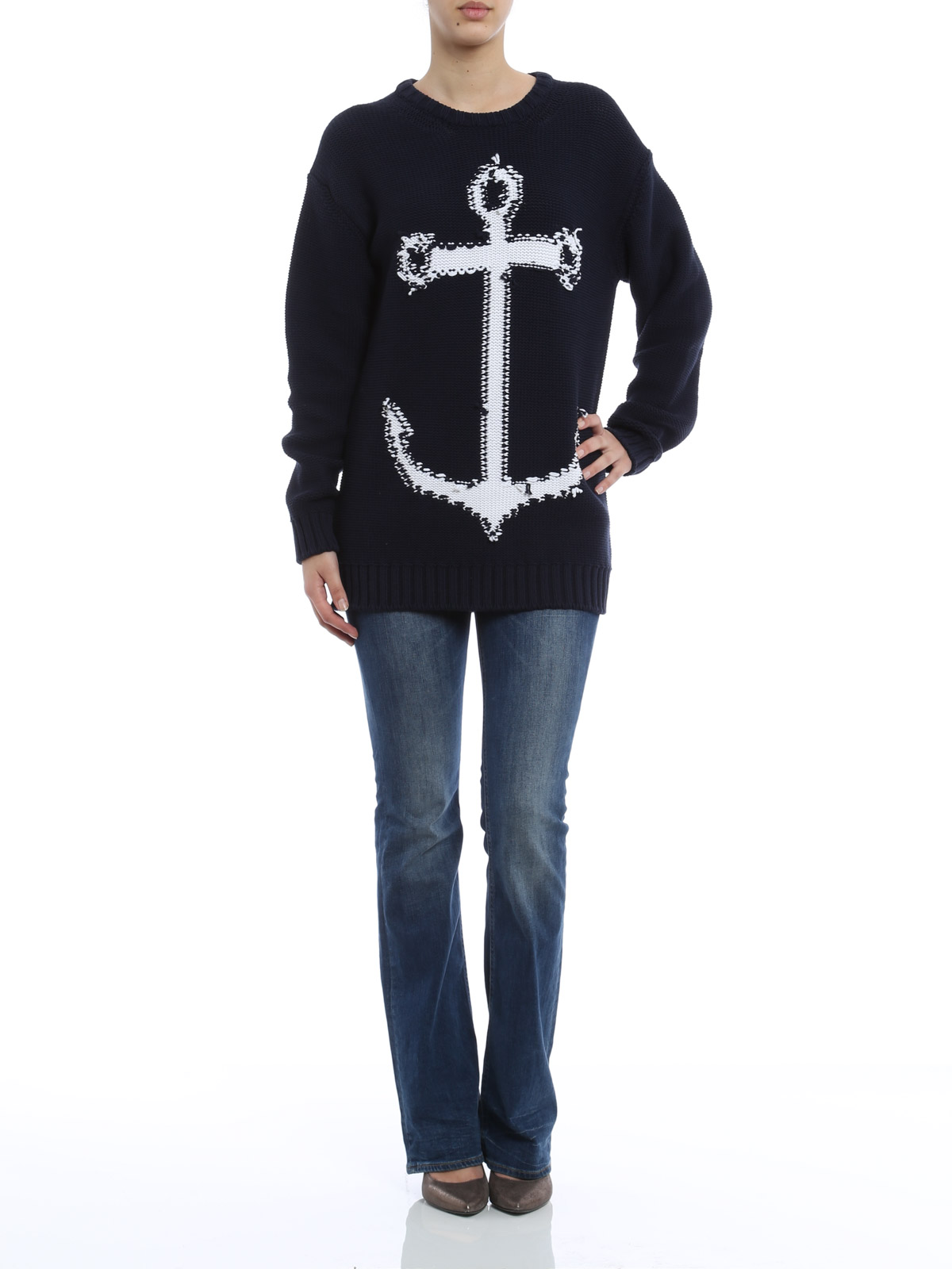 Crew necks N°21 - Anchor detailed sweater - A01075230001 | thebs.com