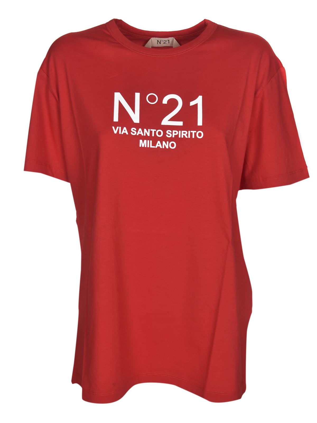 N°21 Logo t-shirt - Red - Women|21EN2M0F05163144574 | thebs.com