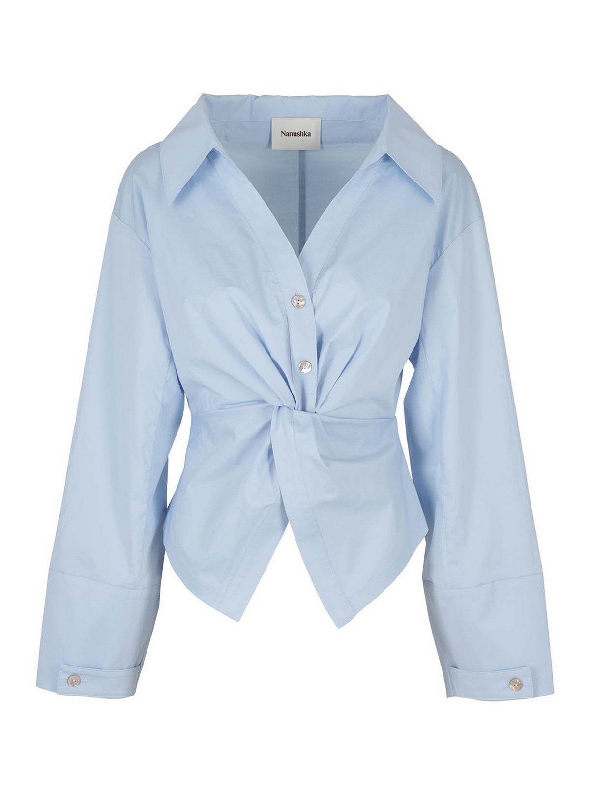Nanushka Idris shirt - Light Blue - Women|IDRISSKY | thebs.com