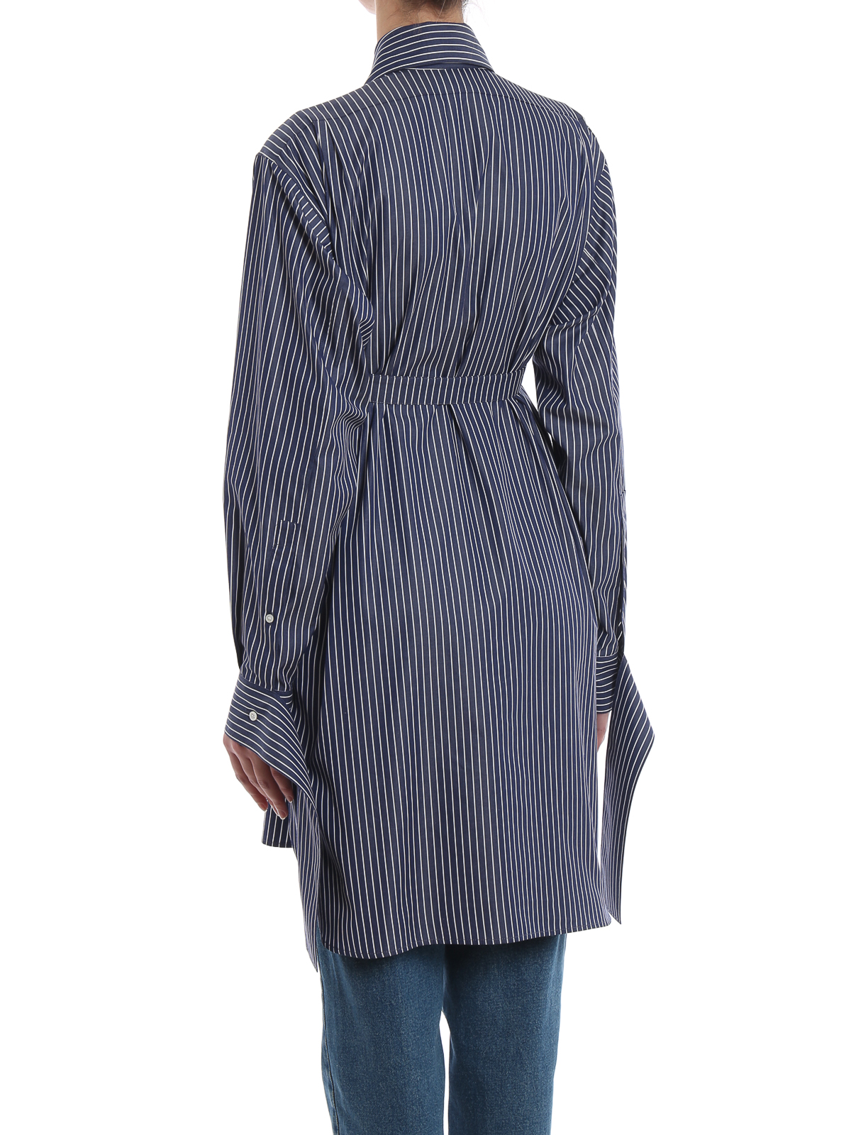 Shirts Loewe - Nappa fringed striped oversized shirt - S2199882GA5102