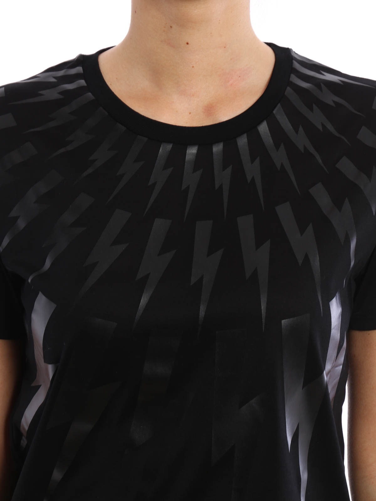 Neil Barrett Flash print T-shirt - Black - Women|NJT19OA501S01