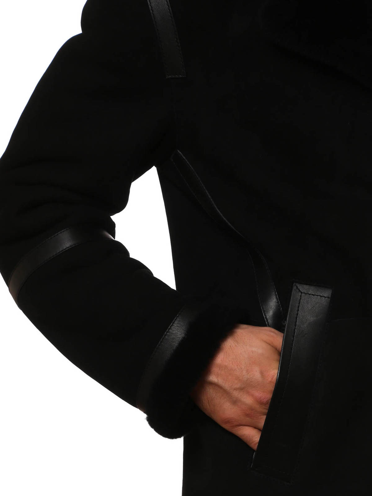 Neil Barrett 毛皮/ムートンコート メンズ - 黒|BPE459VB709C01