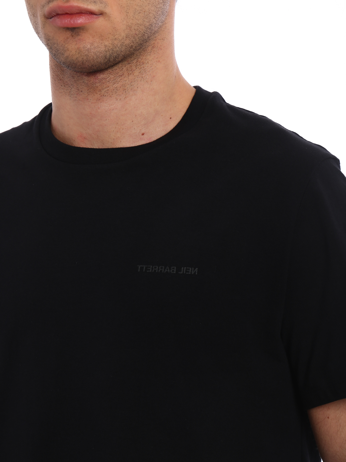Neil Barrett Long length black Tee - Black - Men
