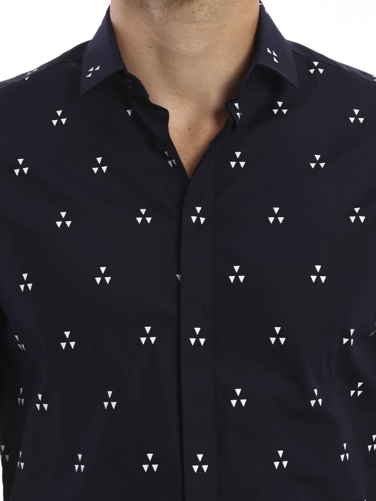 Neil Barrett Short sleeve shirt - Dark Blue - Men|BCM390A040S186