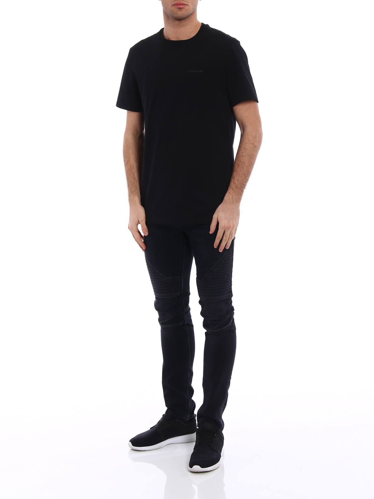 Neil Barrett Long length black Tee - Black - Men