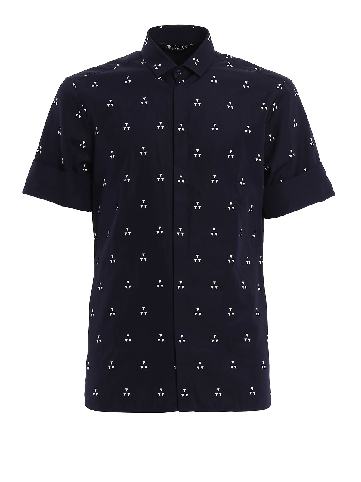 Neil Barrett Short sleeve shirt - Dark Blue - Men|BCM390A040S186