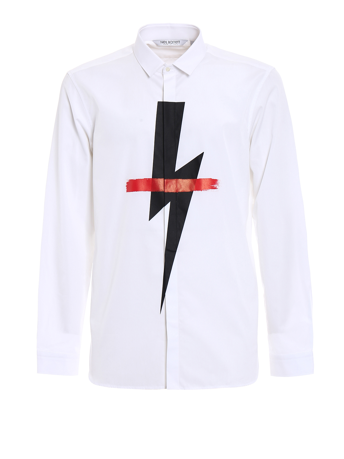 Neil Barrett Thunderbolt poplin shirt - White|PBCM832DG012S1141