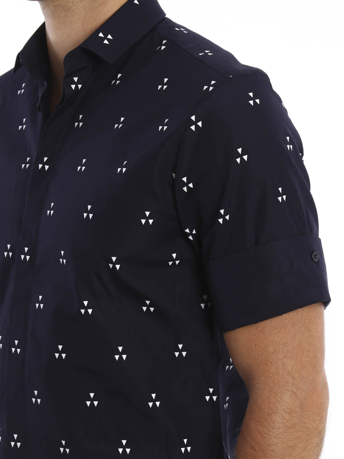 Neil Barrett Short sleeve shirt - Dark Blue - Men|BCM390A040S186