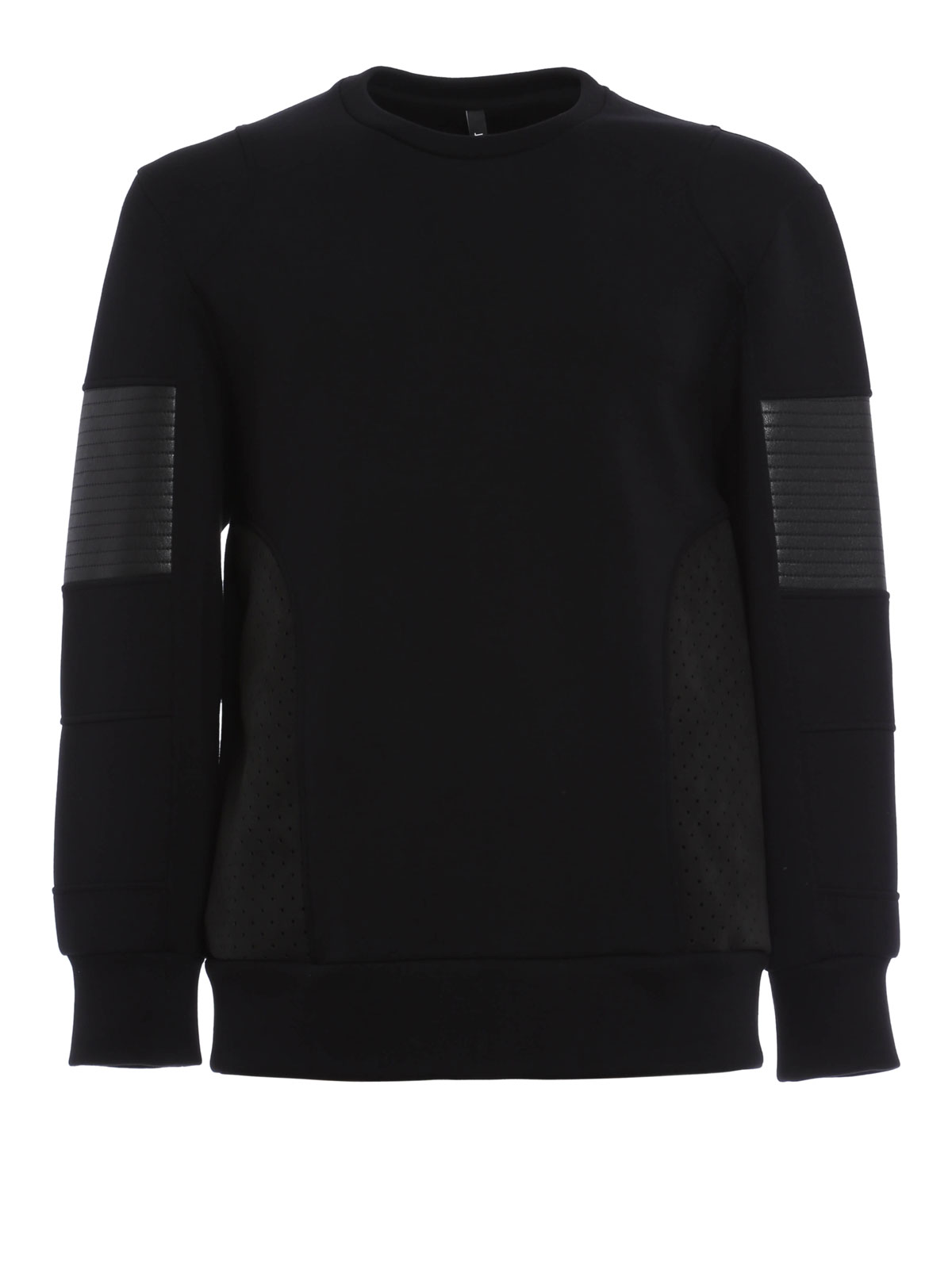 Neil Barrett Faux leather inserts sweatshirt - Men|PBJS51CA509C01