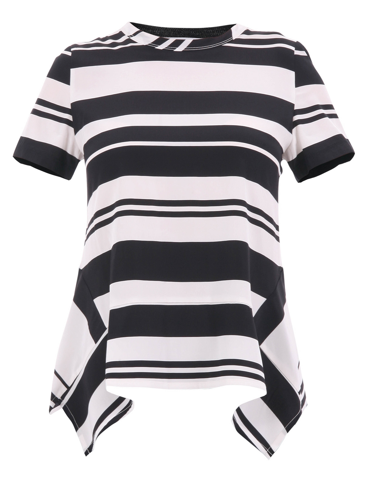 Neil Barrett Asymmetrical striped silk T-shirt|PNJT26VJ042