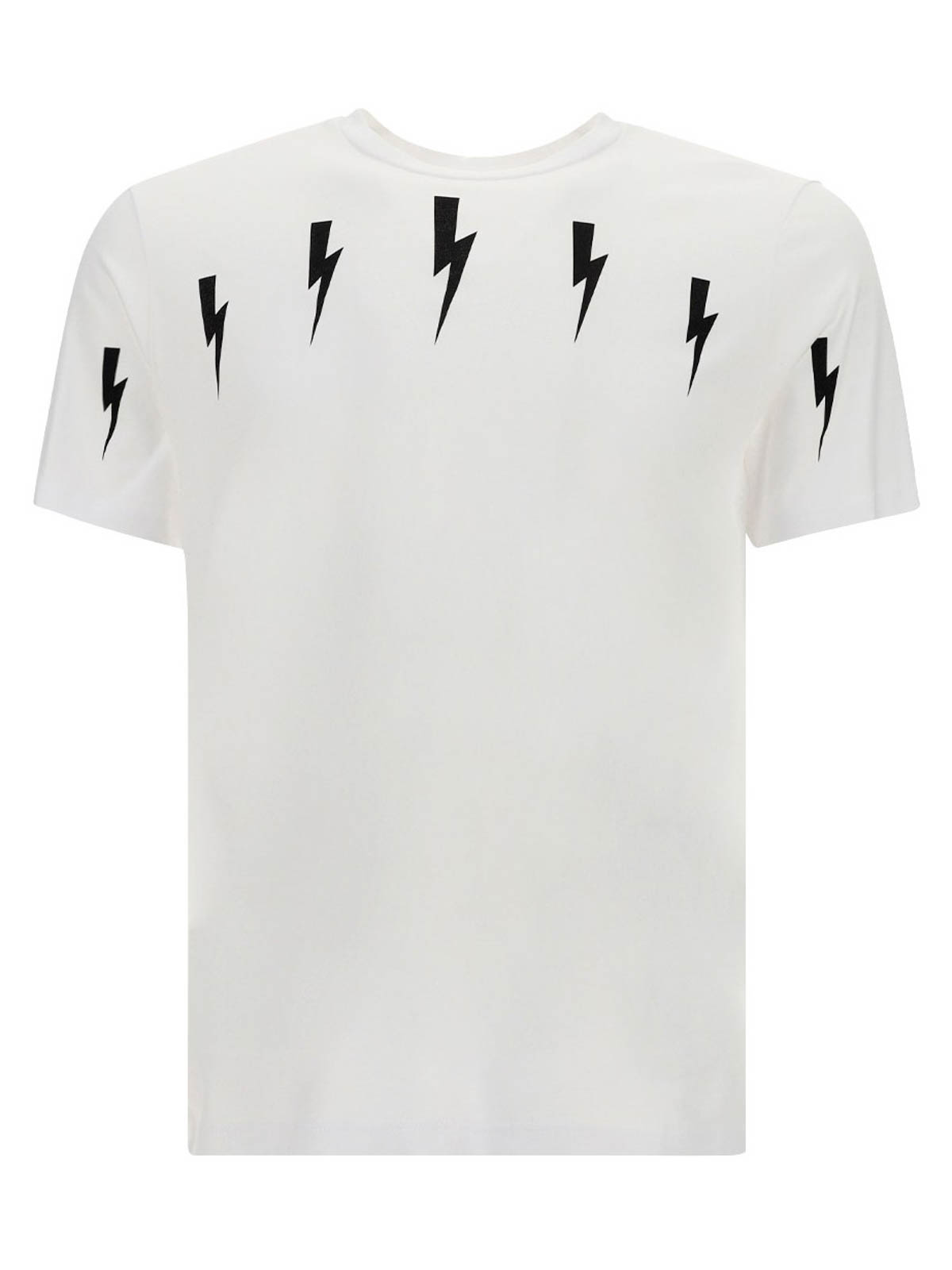 Neil Barrett Lightning Print Cotton T-shirt In White