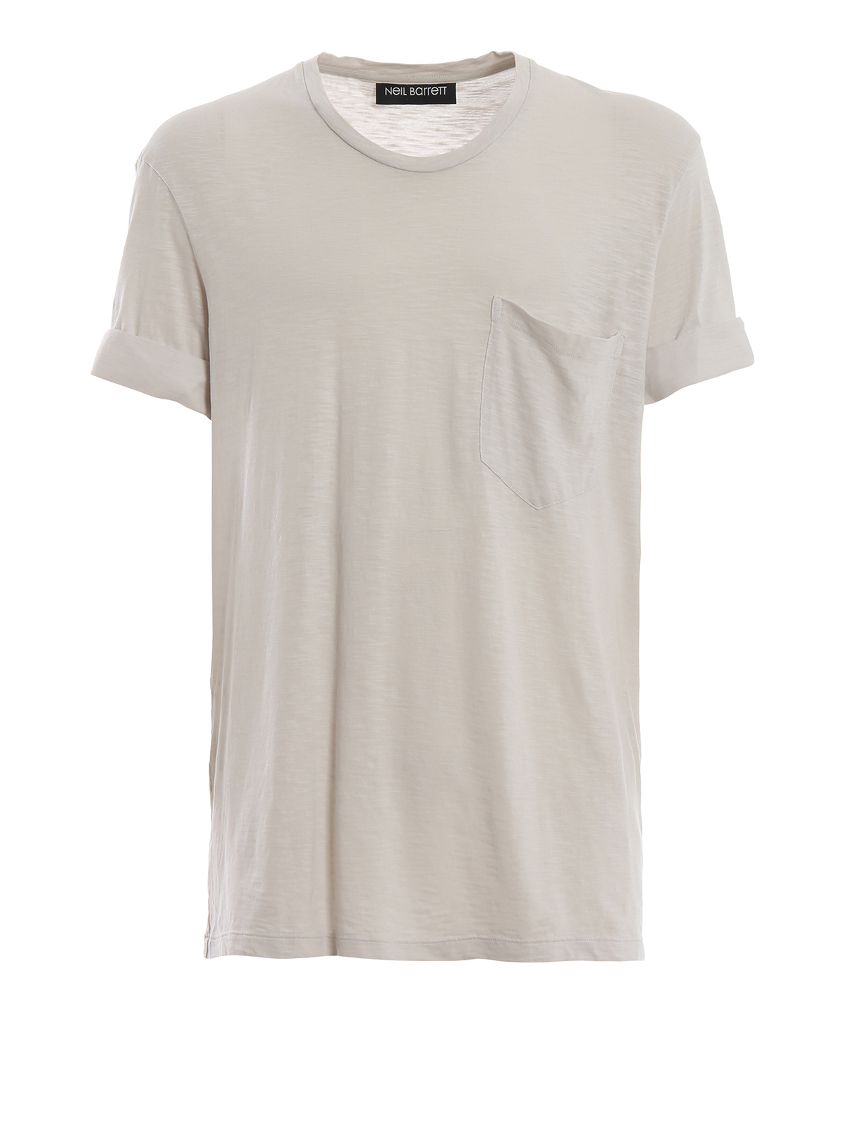 Neil Barrett Melange T-shirt With One Chest Pocket In Light Beige