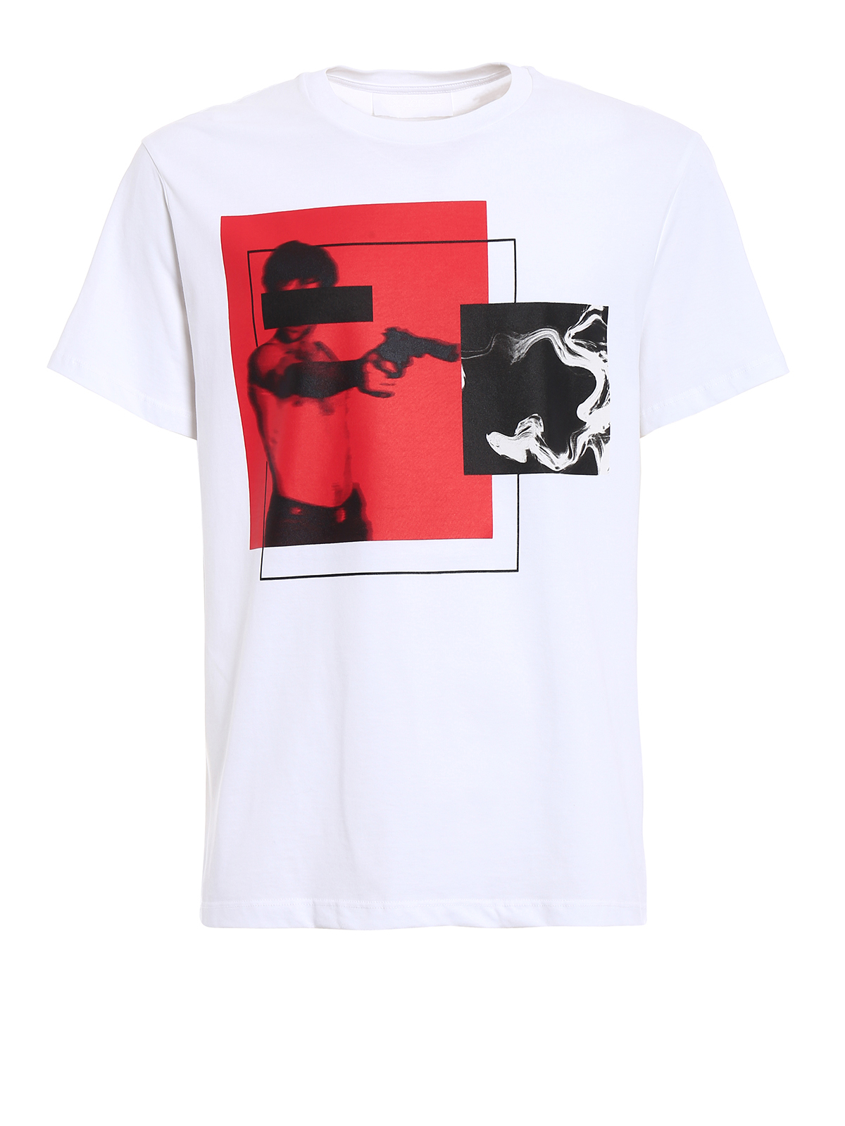 White t shirt hot sale with red print