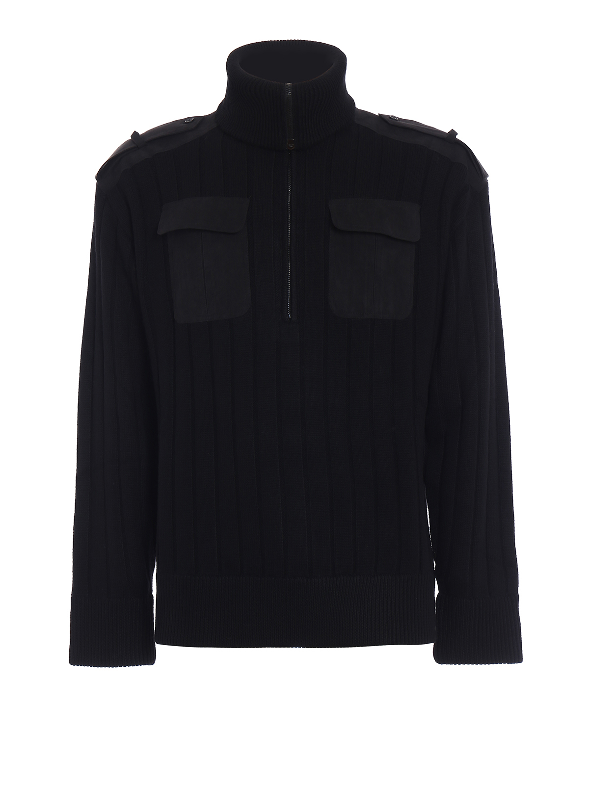 Neil Barrett Wool turtleneck with epaulettes - Men|BMA683CF617C01