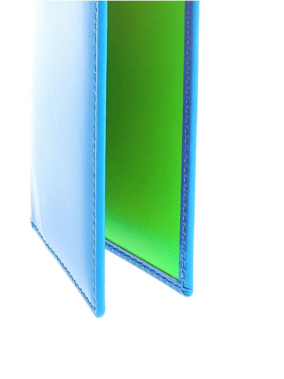 Shop Comme Des Garçons Neon Light-blue Cards Holder In Light Blue