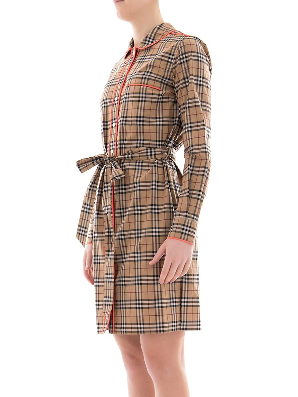 Short dresses Burberry - Neon piping check shirt dress - 4066163