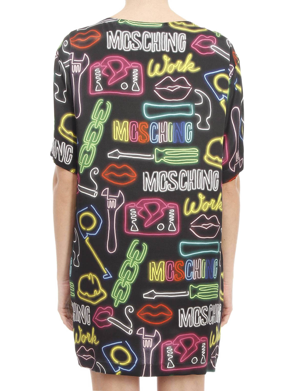 moschino shirt dress sale Moschino Girls Logo T-Shirt Dress in Black 10 Yrs