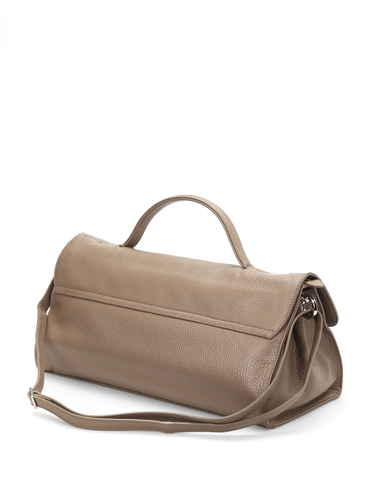 Zanellato Nina daily medium leather bag - Dark Beige|24PEL065011