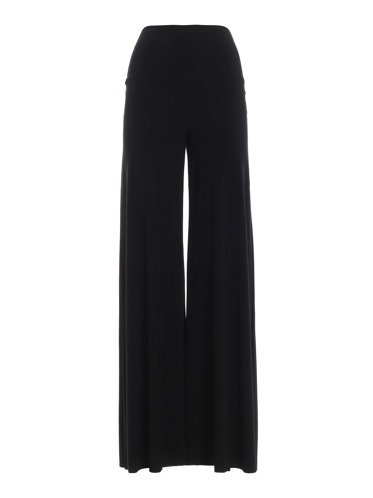 Norma Kamali Black Stretch Fabric Flared Trousers In Negro