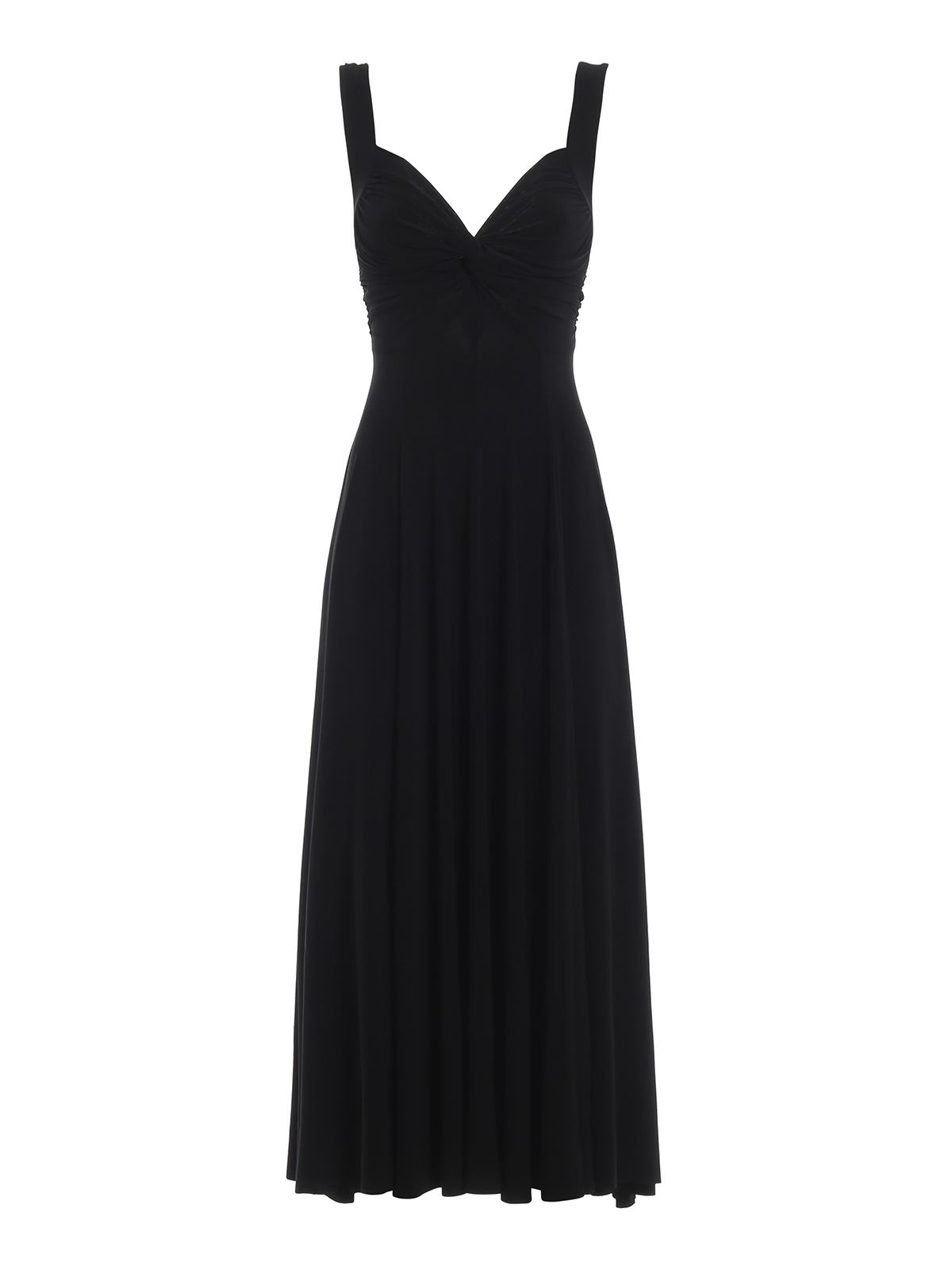 Norma Kamali Knot detail black stretch fabric dress|KK1293PL057001BLACK