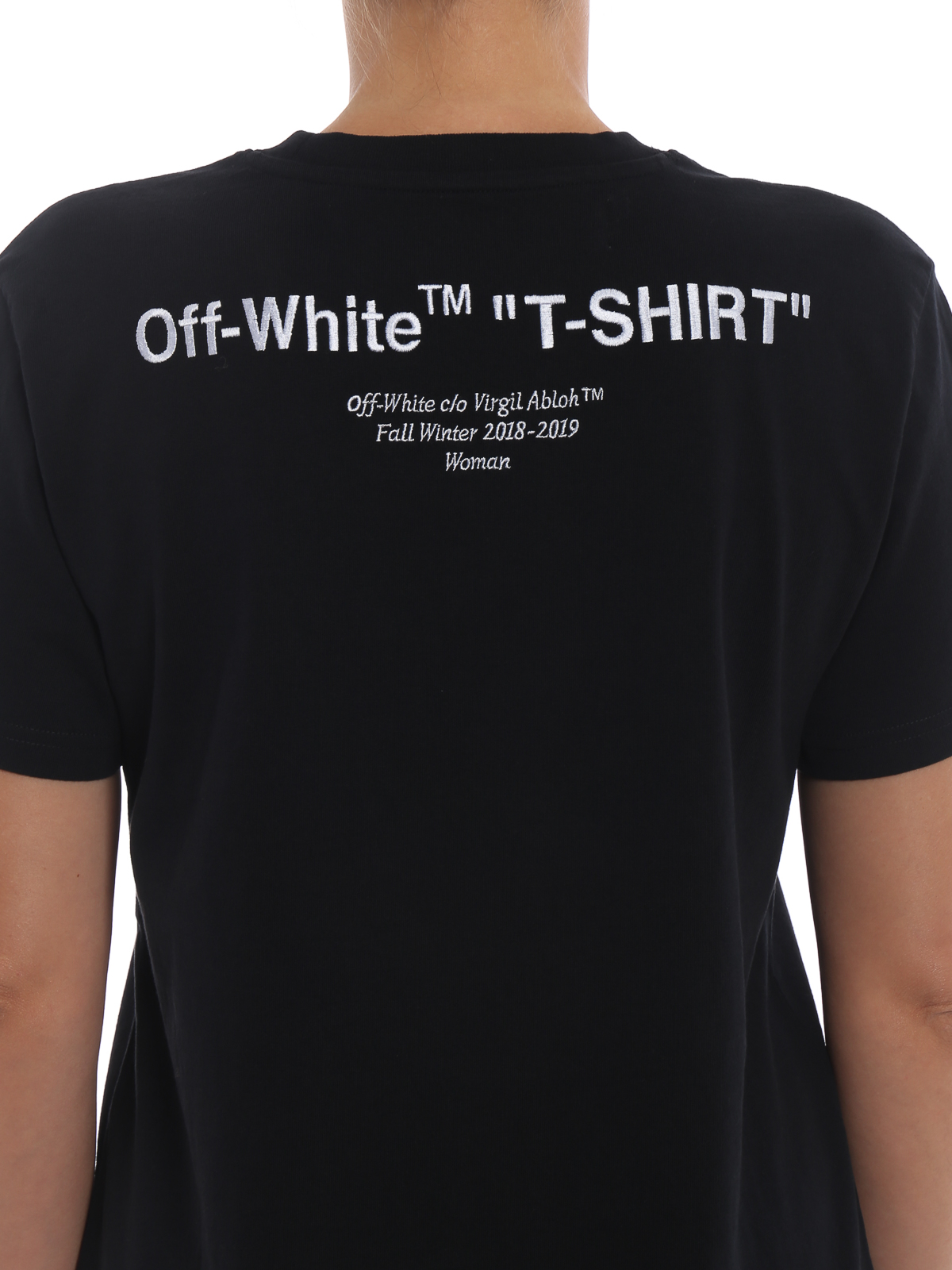 T-shirts Off-White - embroidery black T-shirt - OWAA049E18B070341001