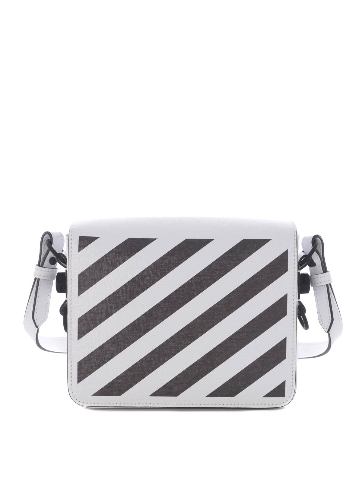 Off White Diagonal Square Binder Clip Bag Small