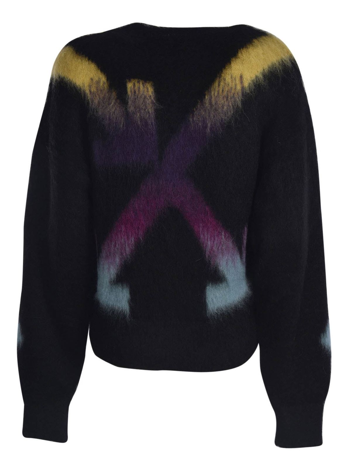 Crew necks Off White Fuzzy Arrow alpaca pullover OWHE036E20KNI0011084
