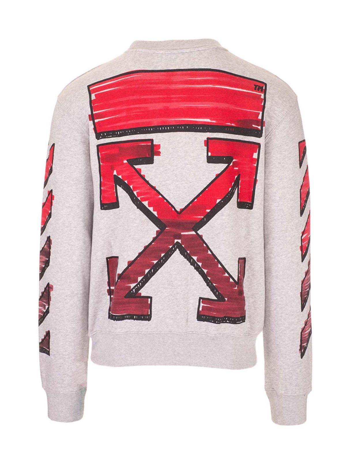 picnic Postnummer Huddle Sweatshirts & Sweaters Off-White - Arrows and diagonals logo sweatshirt in  grey - OMBA025R21FLE0040825