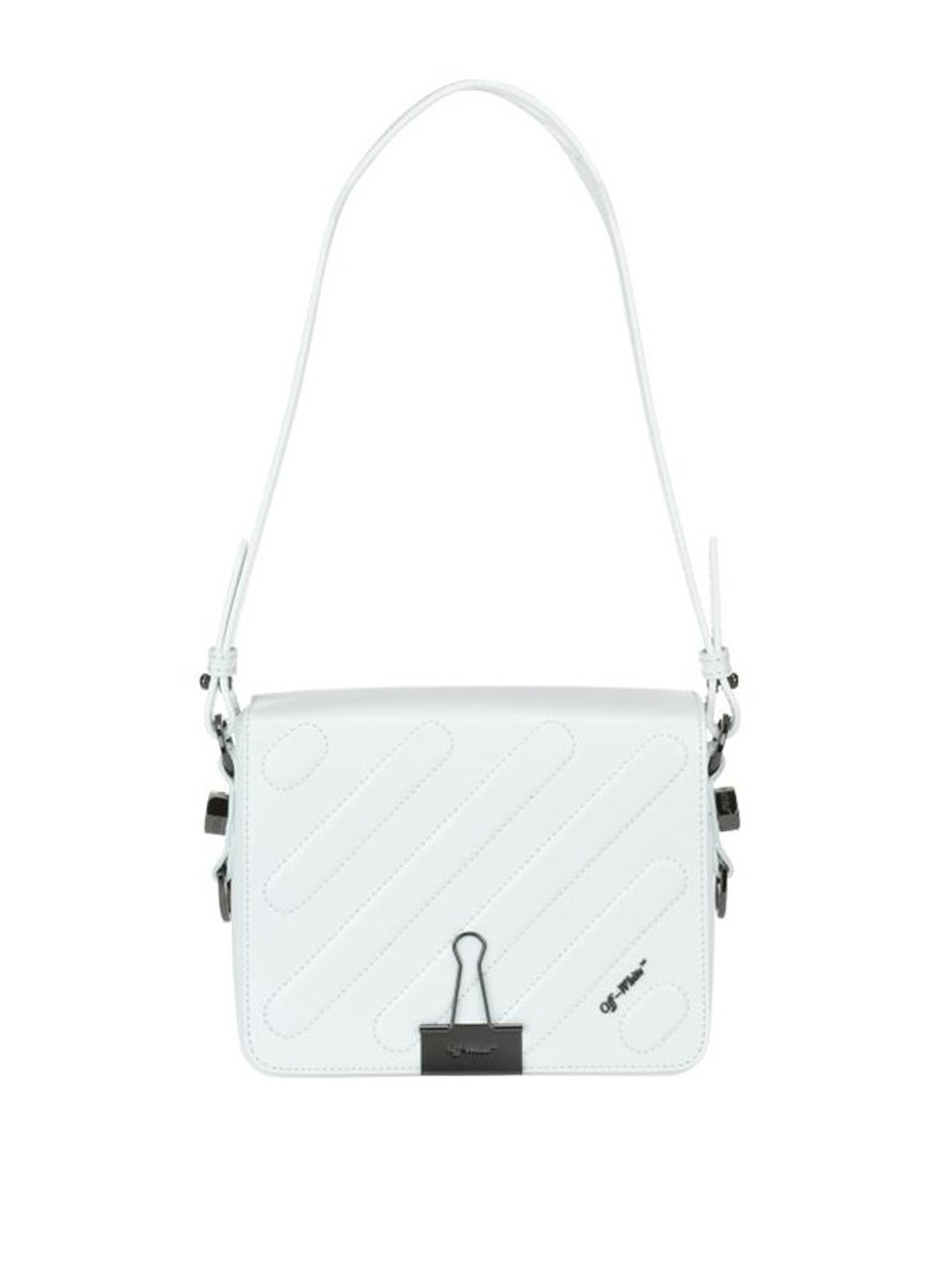 Off-White Diag padded flap squared white shoulder bag