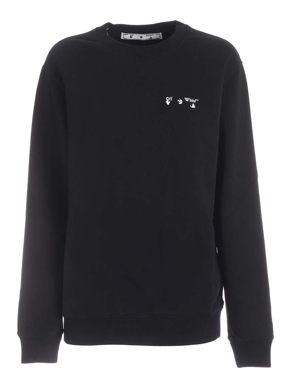 Off-White - OFF-WHITE オフホワイト 18AW Logo Sweatshirt クルーネックスウェットトレーナー ブラック レディース OWBA026E18003038 Off-White Logo sweatshirt in black - Black|OWBA055E20FLE0021001