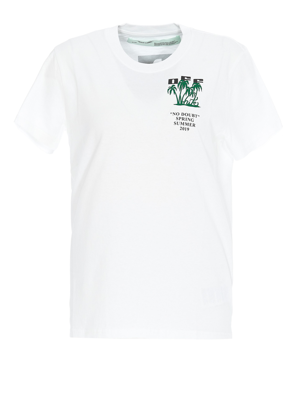 T-shirts - Palm print white T-shirt
