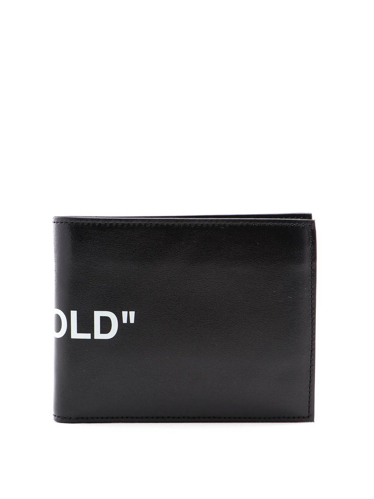 Off-White Quote Printed Leather Billfold Wallet - Men - Black Wallets