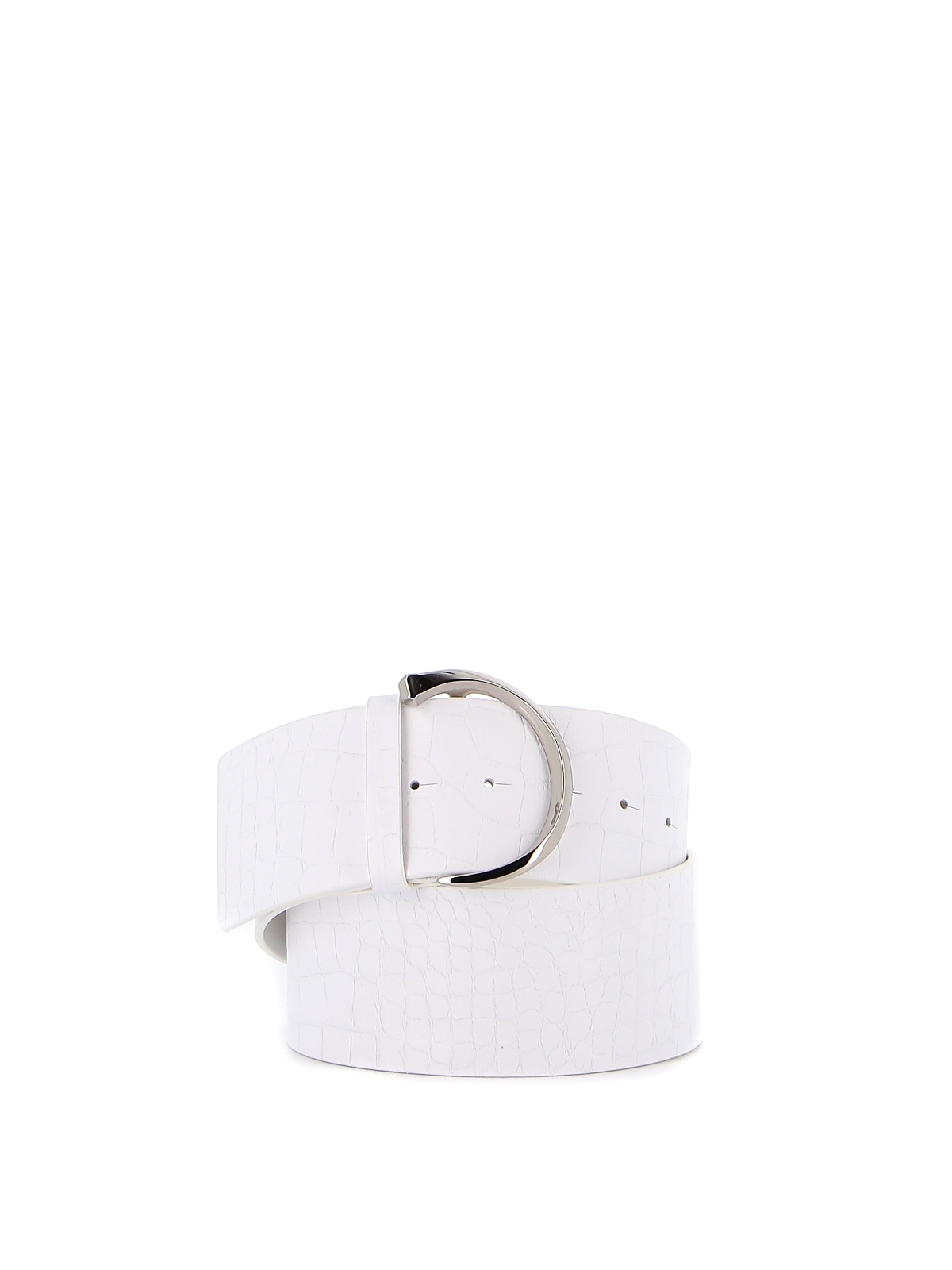 Orciani Croco Printed Leather High Belt In White