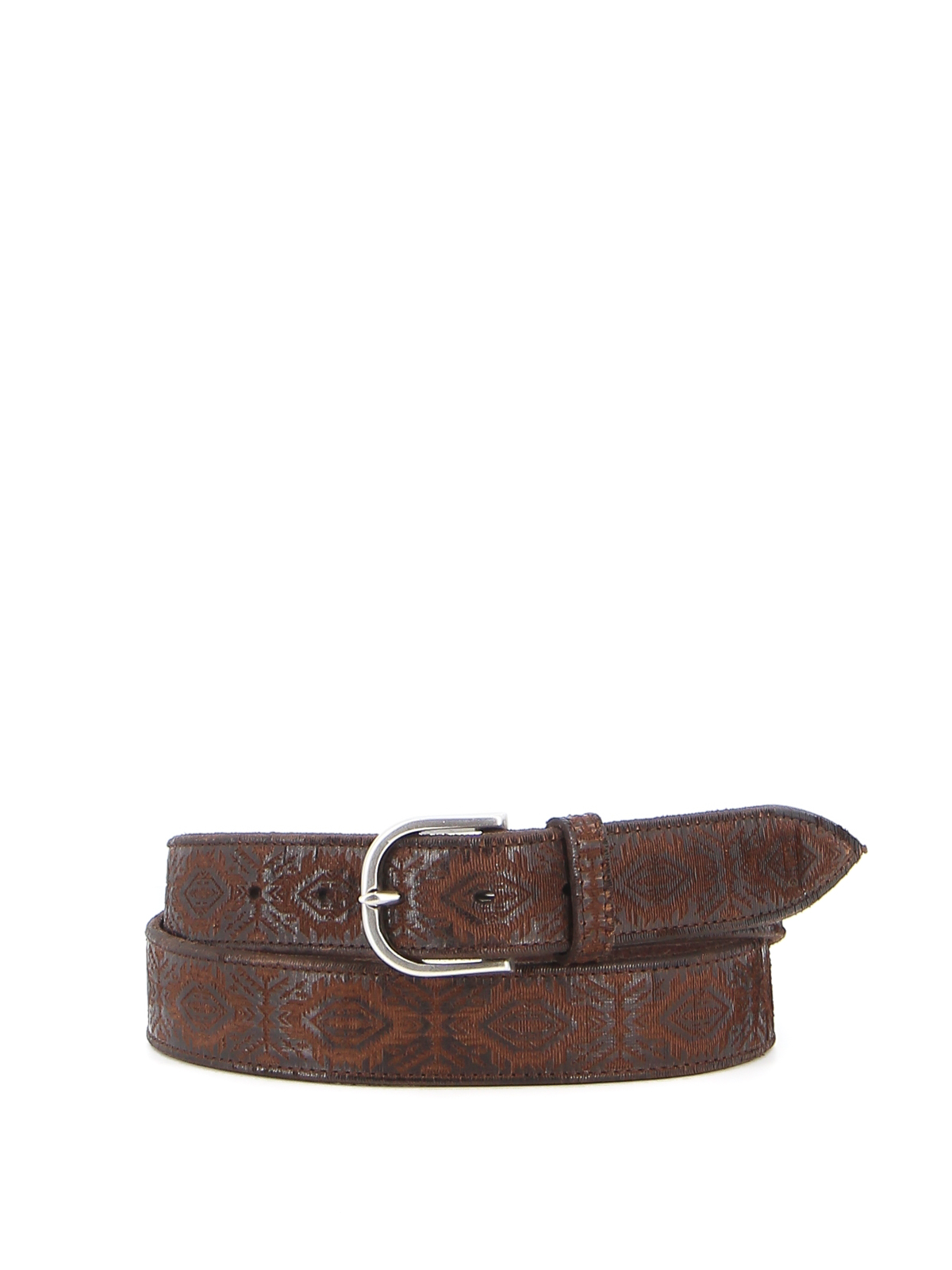 Orciani Jaquard Effect Leather Belt In Brown