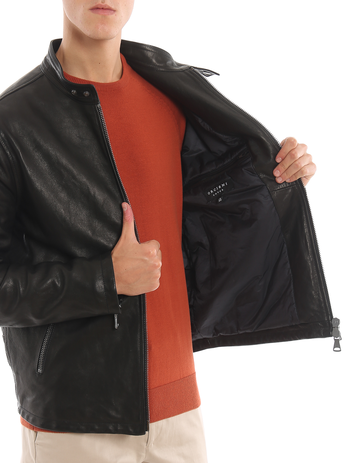 ORCIANI / レザージャケット・ブルゾン/52/レザー/BLK/無地 Orciani レザージャケット - 黒 - メンズ|CU0149UCNPA001