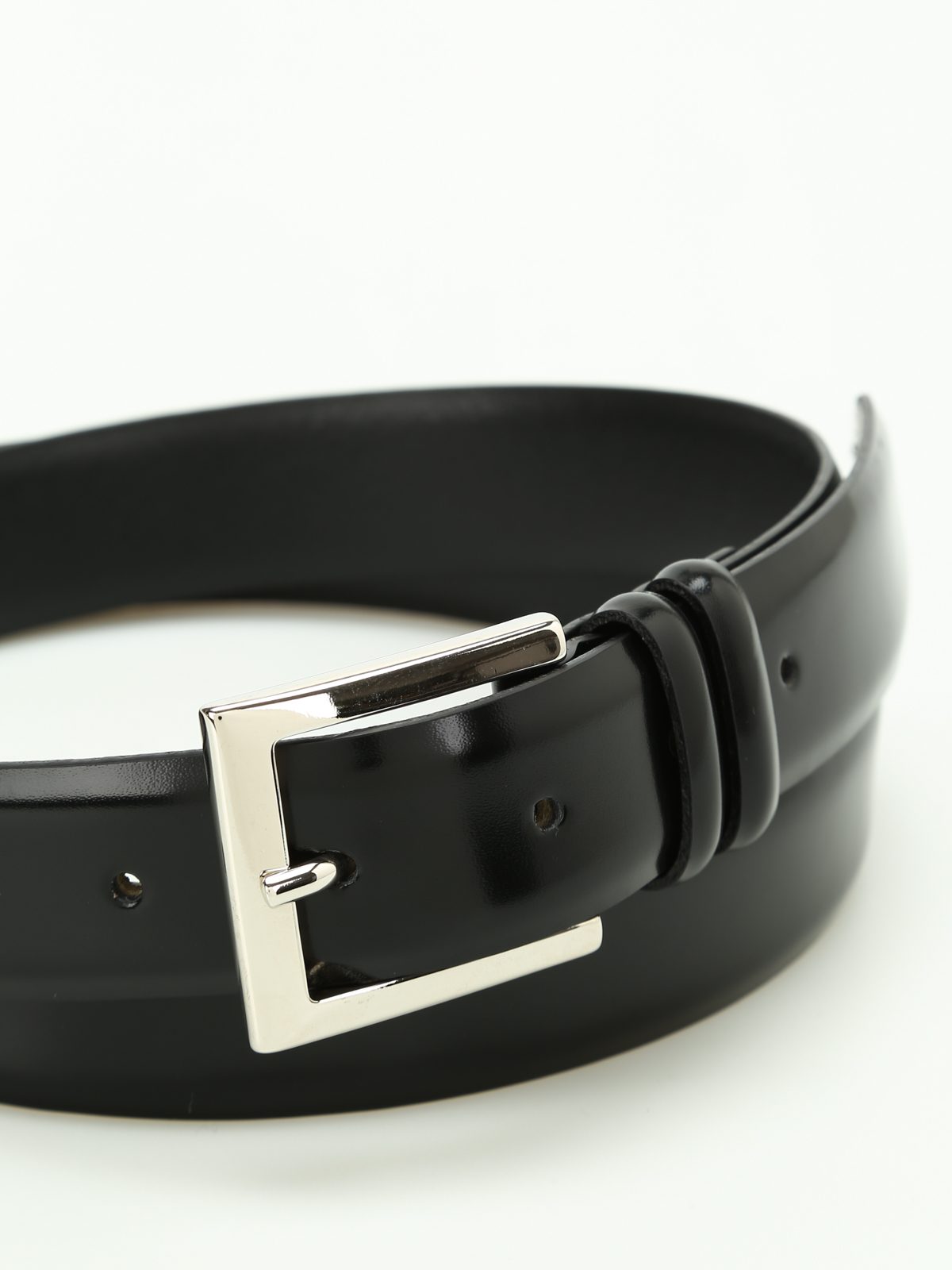Shop Orciani Polish Leather Belt In Black