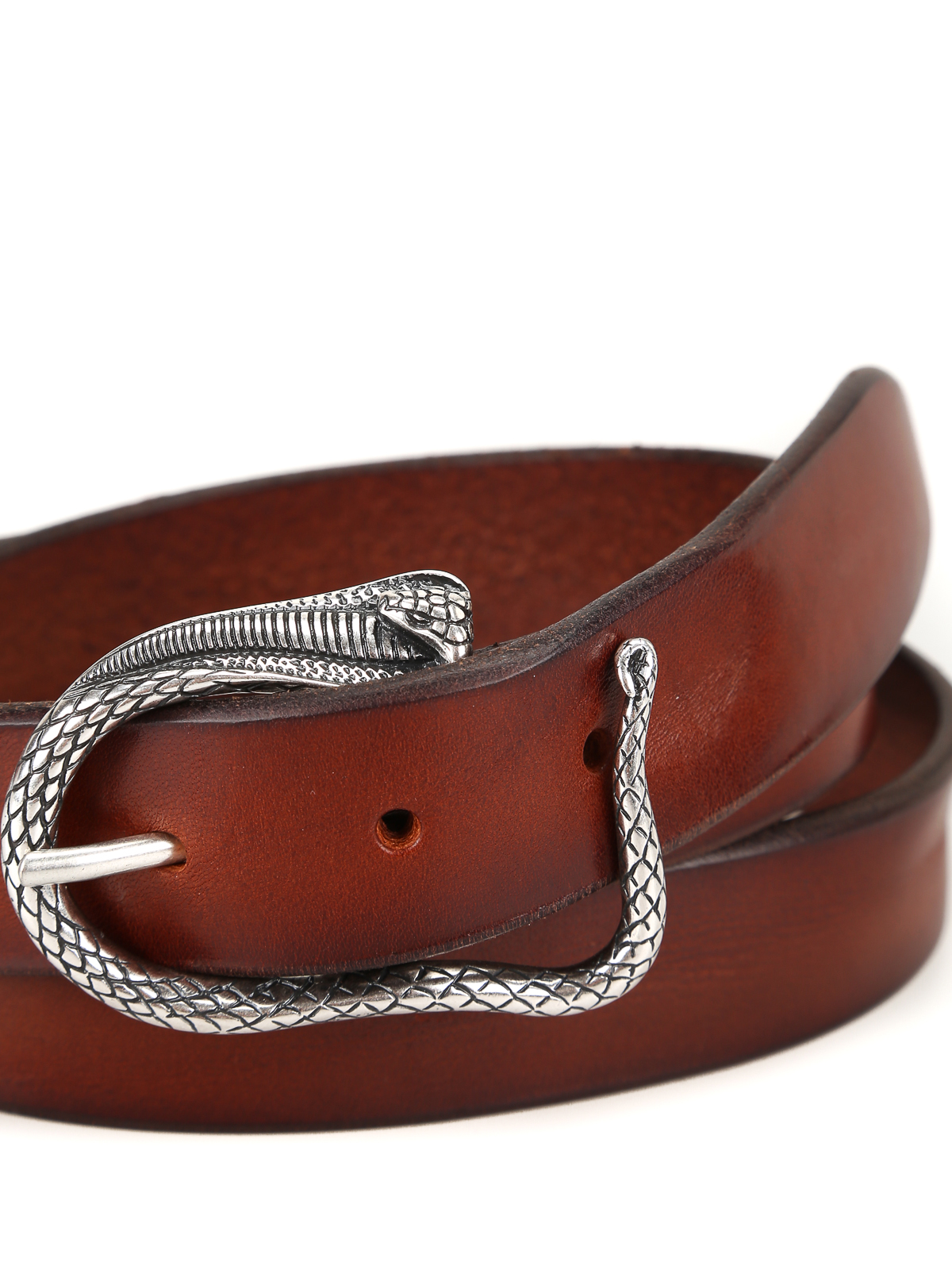 Orciani Snake buckled leather belt - Brown 