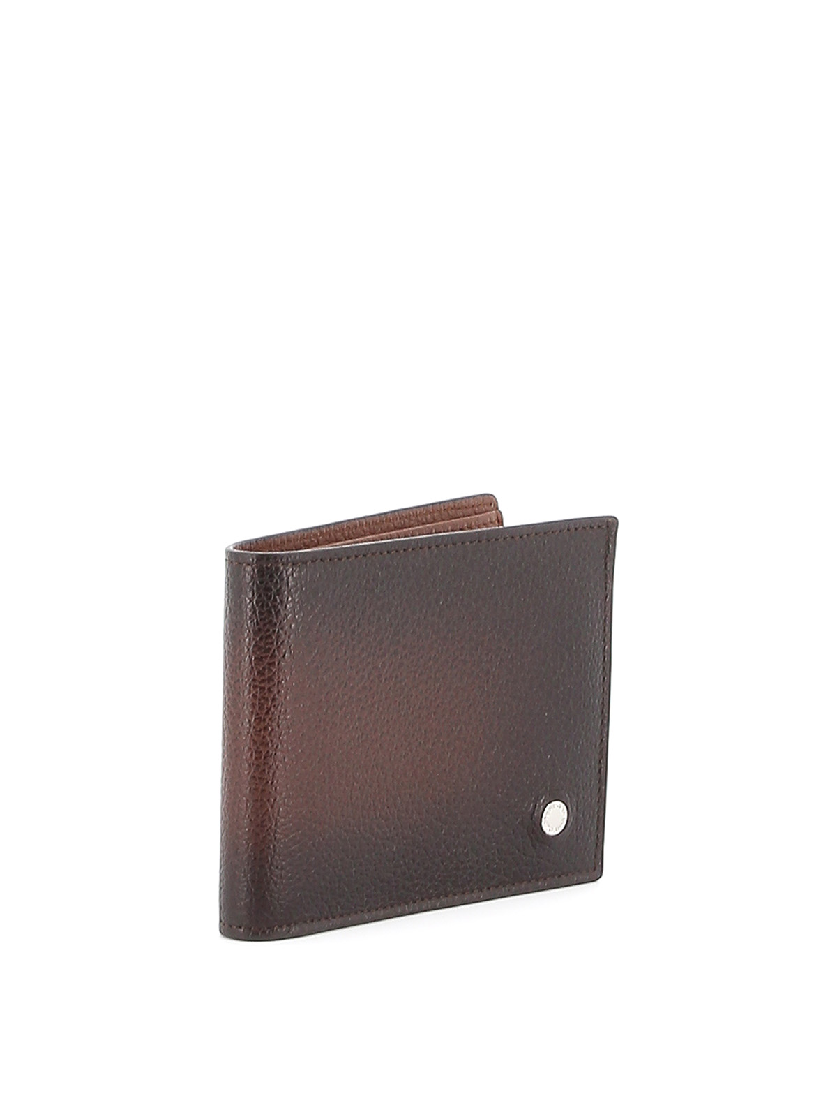 Shop Orciani Gradient Grainy Leather Bifold Wallet In Brown