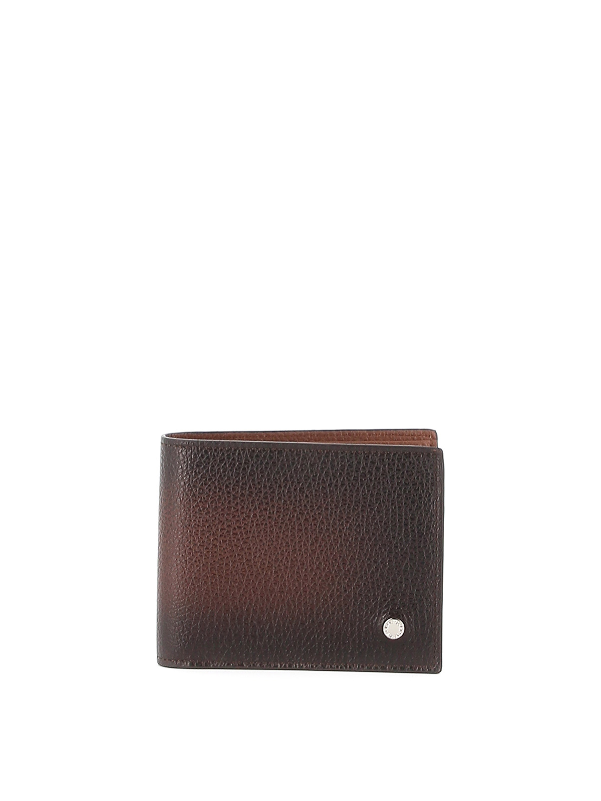 Orciani Gradient Grainy Leather Bifold Wallet In Brown