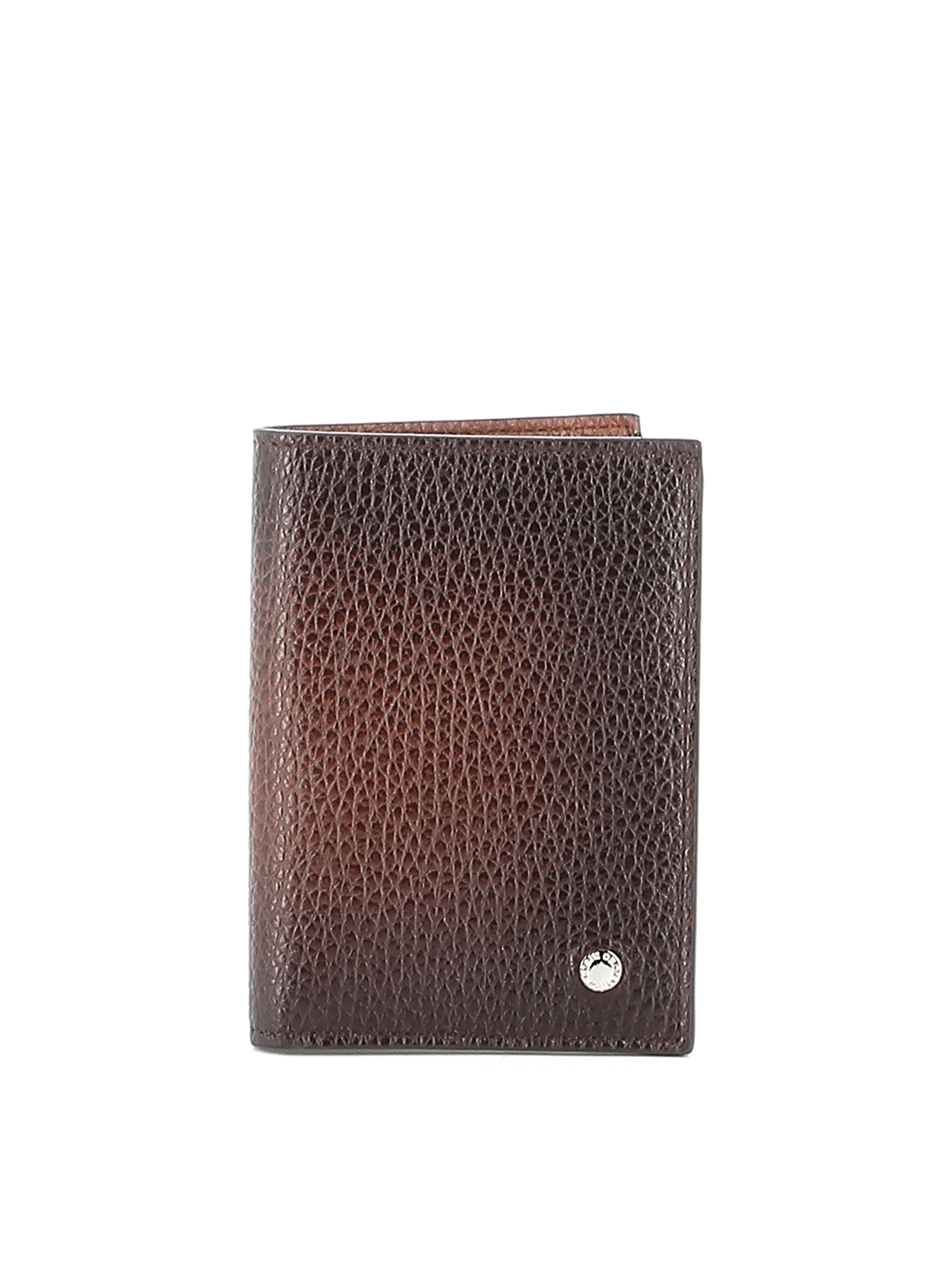 Orciani Micron Deep Gradient Leather Wallet In Brown