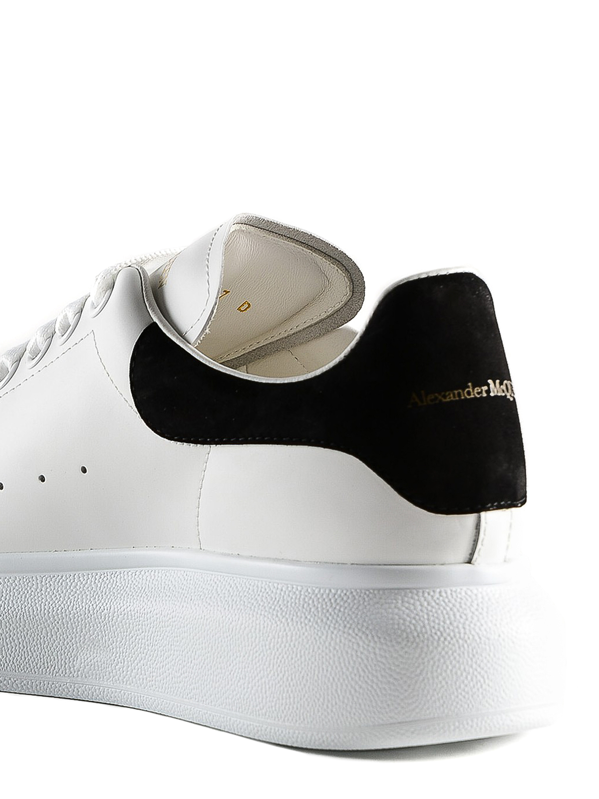Shop Alexander Mcqueen Oversize Smooth Leather Sneakers In Blanco